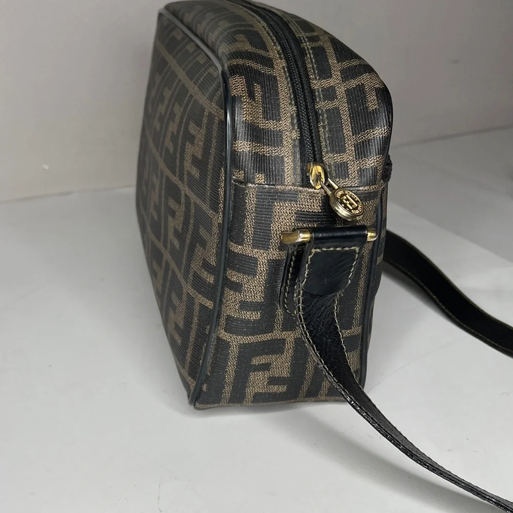 Fendi Vintage Zucca Coated Canvas Zip Crossbody Shoulder Bag - Picture 6 of 16